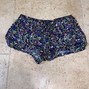 Floral Cottagecore Lounge Sleep Shorts Soft Comfy Pull On Casual Size M